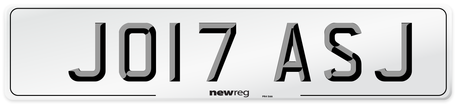JO17 ASJ Number Plate from New Reg